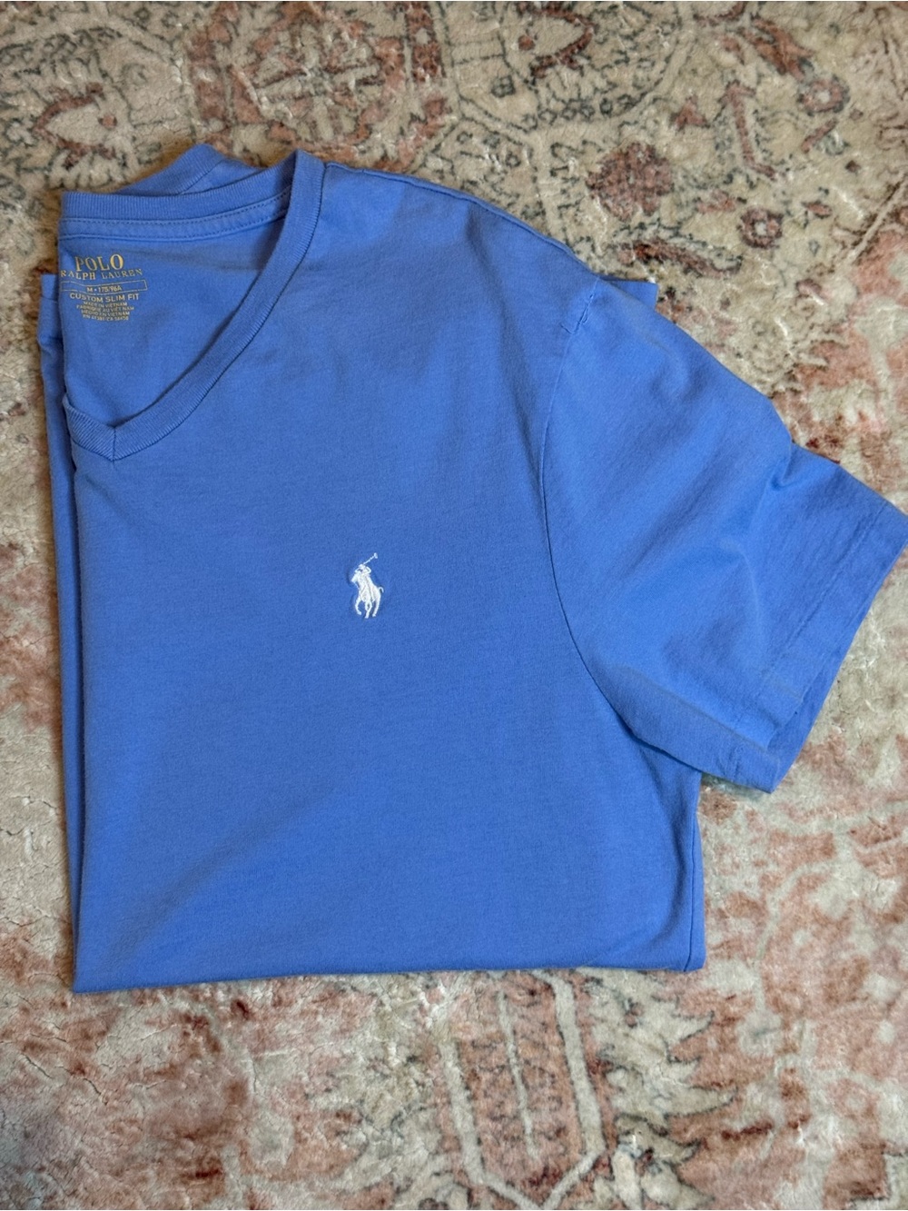 Polo by Ralph Lauren Light Blue V-Neck Short Sleeve Tee